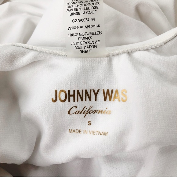 SOLD Johnny Was Mariposa One Piece Swimsuit NWT in White - Picture 9 of 13